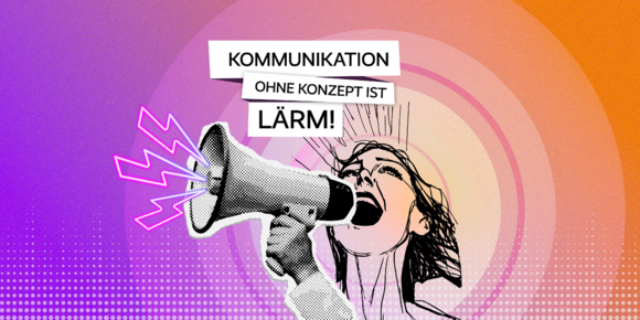 Illustration Frau mit Megaphone