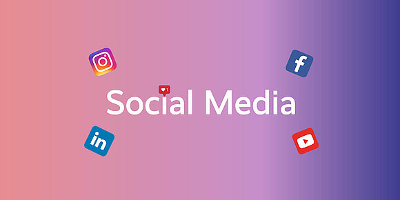 Social Media Symbolbild mit Logos der verschiedenen Social Media Plattformen