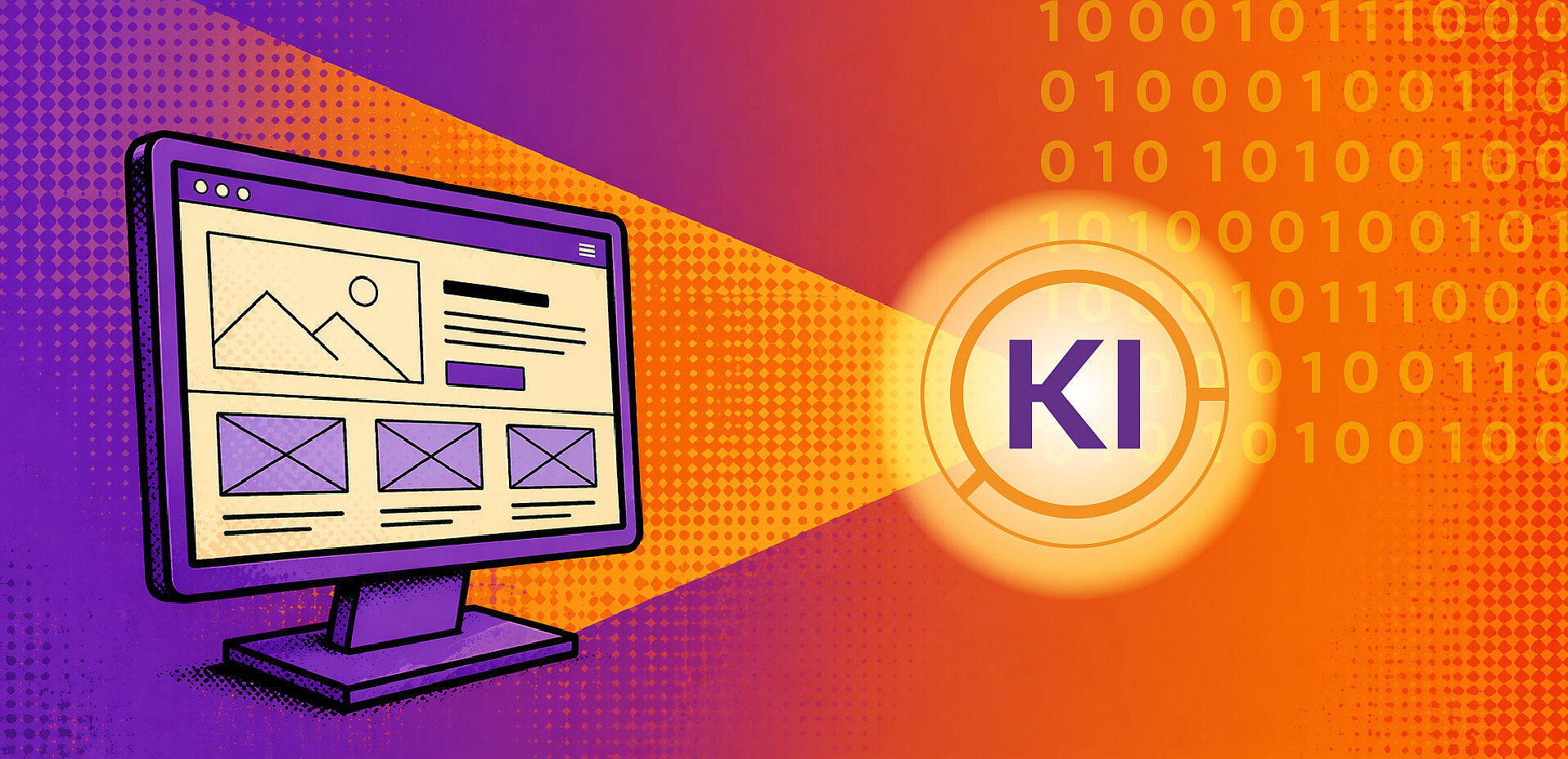 Illustration KI scannt einen Bildschirm