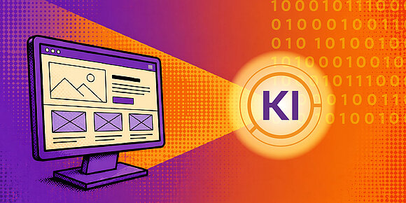 Illustration KI scannt einen Bildschirm